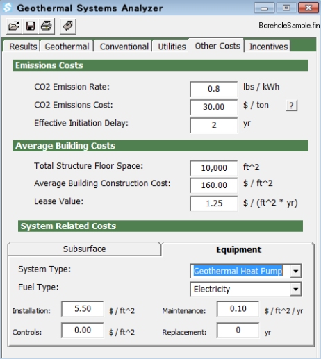 GSA Module - Other Costs Tab